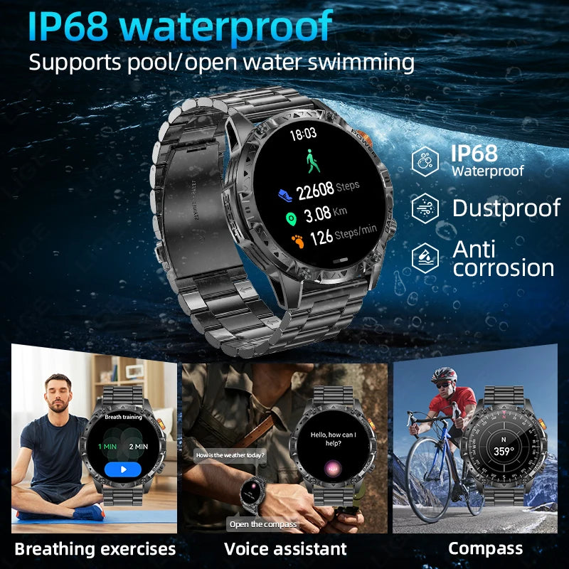 Smartwatch LIGE T-Rex3 con brújula, Bluetooth y pantalla AMOLED