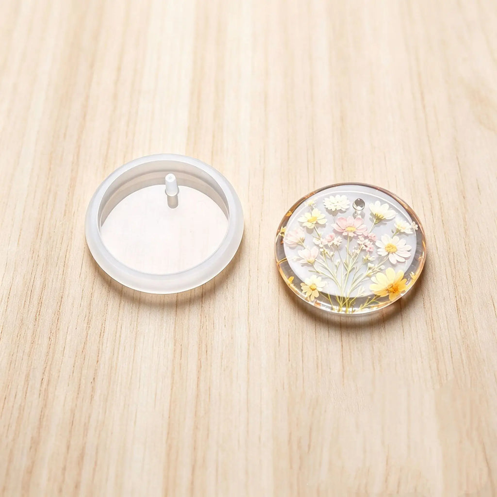 Moldes de Resina de Silicona para Epoxi Cristalino DIY, 6 Estilos de Colgantes y Etiquetas con Superficie de Espejo: Redondos, Ovalados, Cuadrados