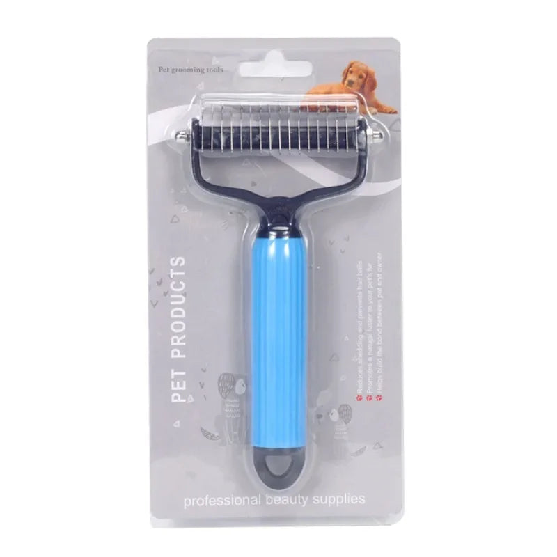 Peine Profesional Universal de Doble Cara de Acero Inoxidable para Desenredar el Pelo de Mascotas, Herramienta de Aseo para Eliminar el Pelo Suelto de Perros