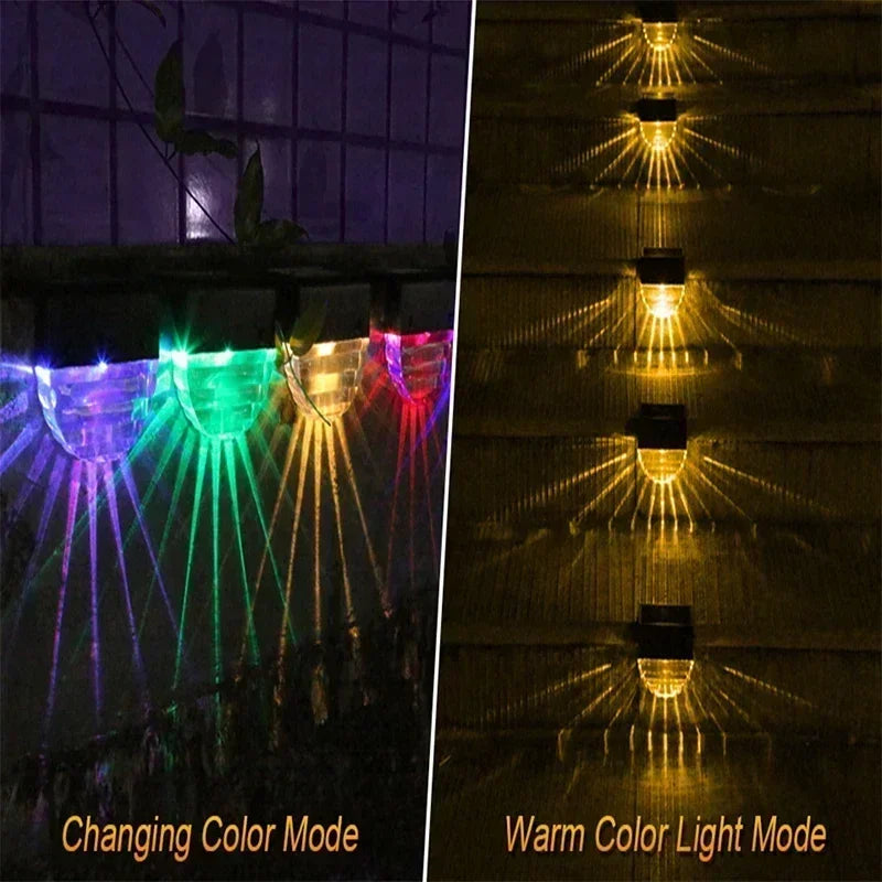 Luces solares para cubierta, luces para valla, luces para escalones al aire libre, luces solares impermeables para barandilla, escaleras, valla, patio y camino