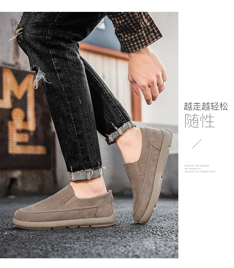 Zapatillas sin cordones para hombre, transpirables, modernas, versátiles, informales, mocasines, zapatos cómodos para conducir, mocasines ligeros