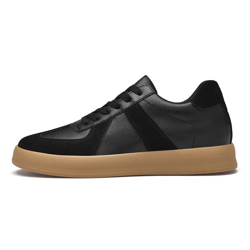 Zapatos invisibles con aumento de altura, zapatos de entrenamiento moral de 8cm, zapatillas informales transpirables de verano con aumento de altura interior para hombre, zapatos Forrest Gump versátiles Retro de cuero genuin
