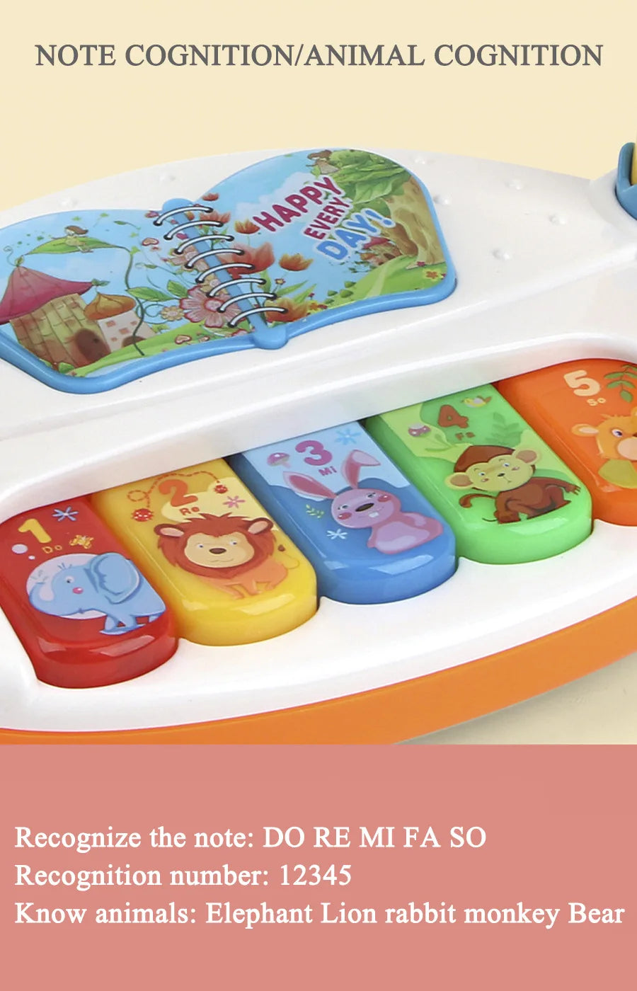 Teclado Piano Musical para Niños con Sonido y Luz - Juguete Educativo