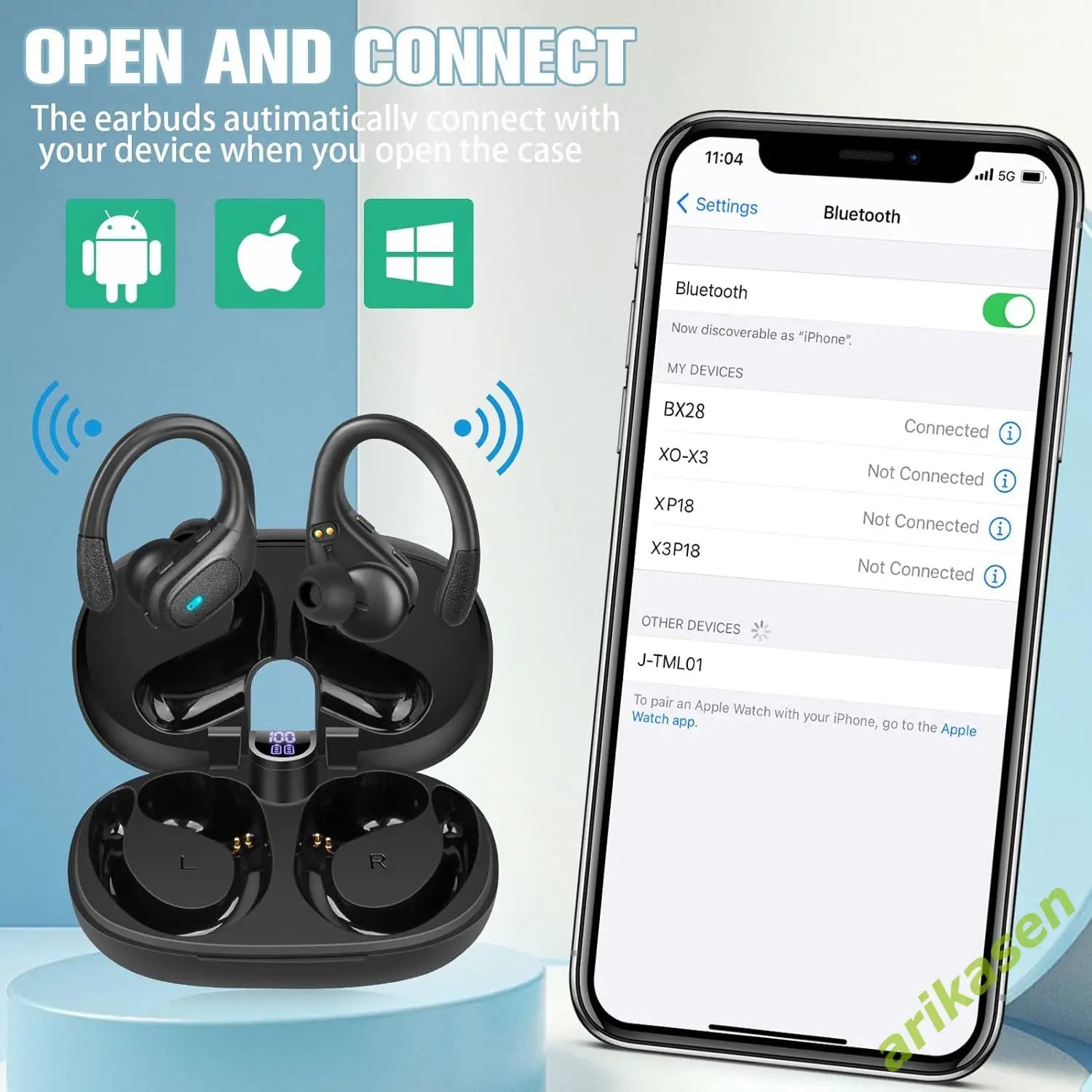 Auriculares TWS LED Resistentes al Agua Deportivos