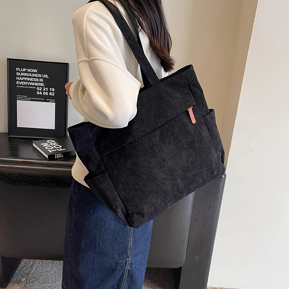 Bolso de Lona Polar de Gran Capacidad para Mujer