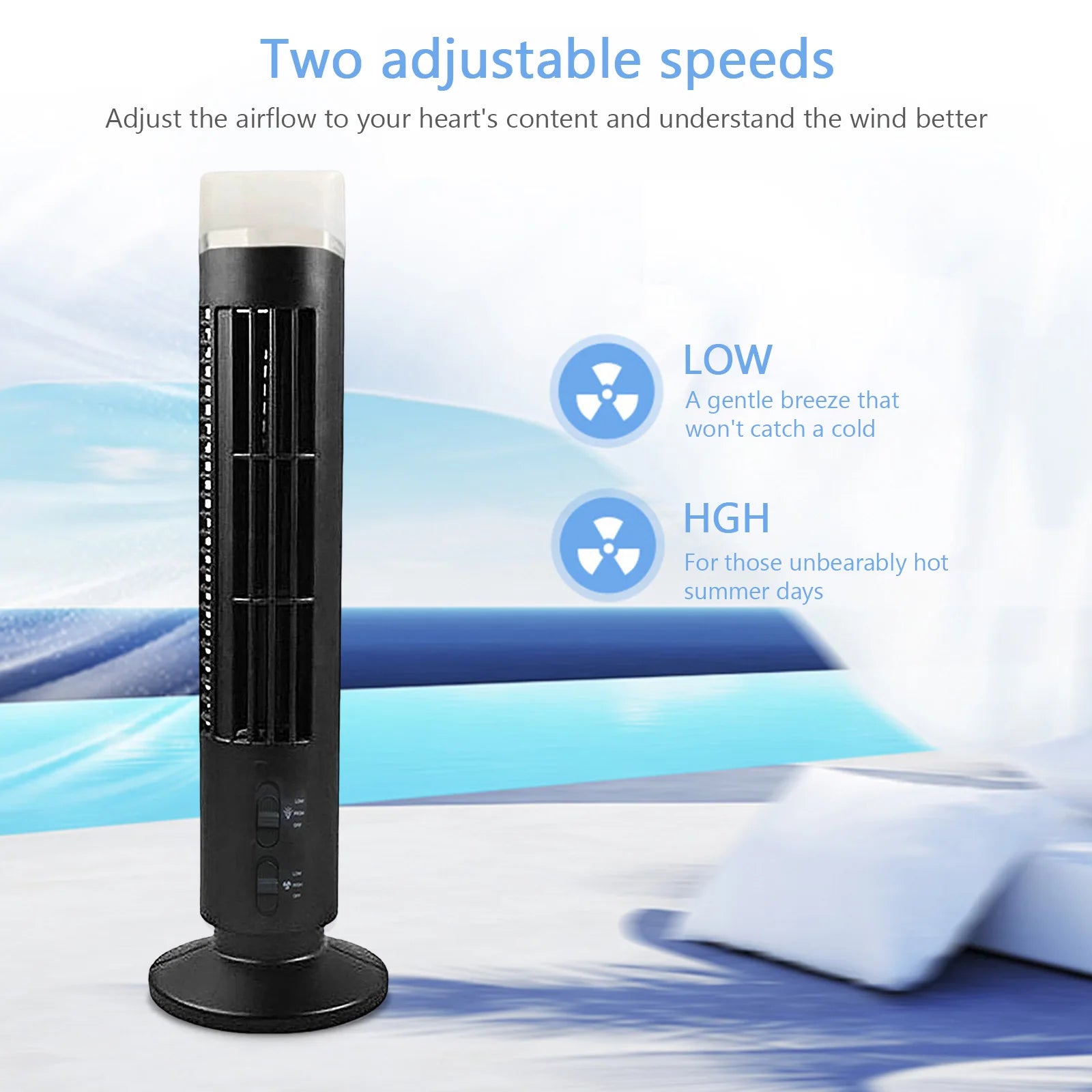 Ventilador de Torre Mini Sin Aspas con Luz y Alimentación USB