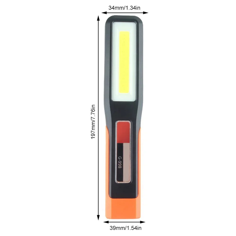 Linterna LED COB Recargable USB con Imán para Taller y Garaje