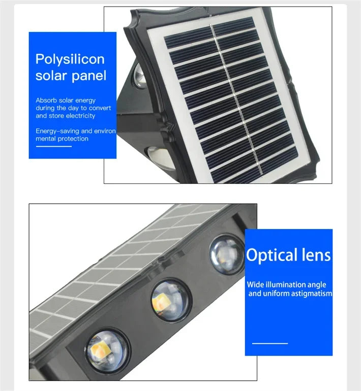 Lámpara Solar de pared para exteriores, luz LED Solar impermeable hacia arriba y hacia abajo, iluminación luminosa, luces decorativas para balcón, patio y jardín