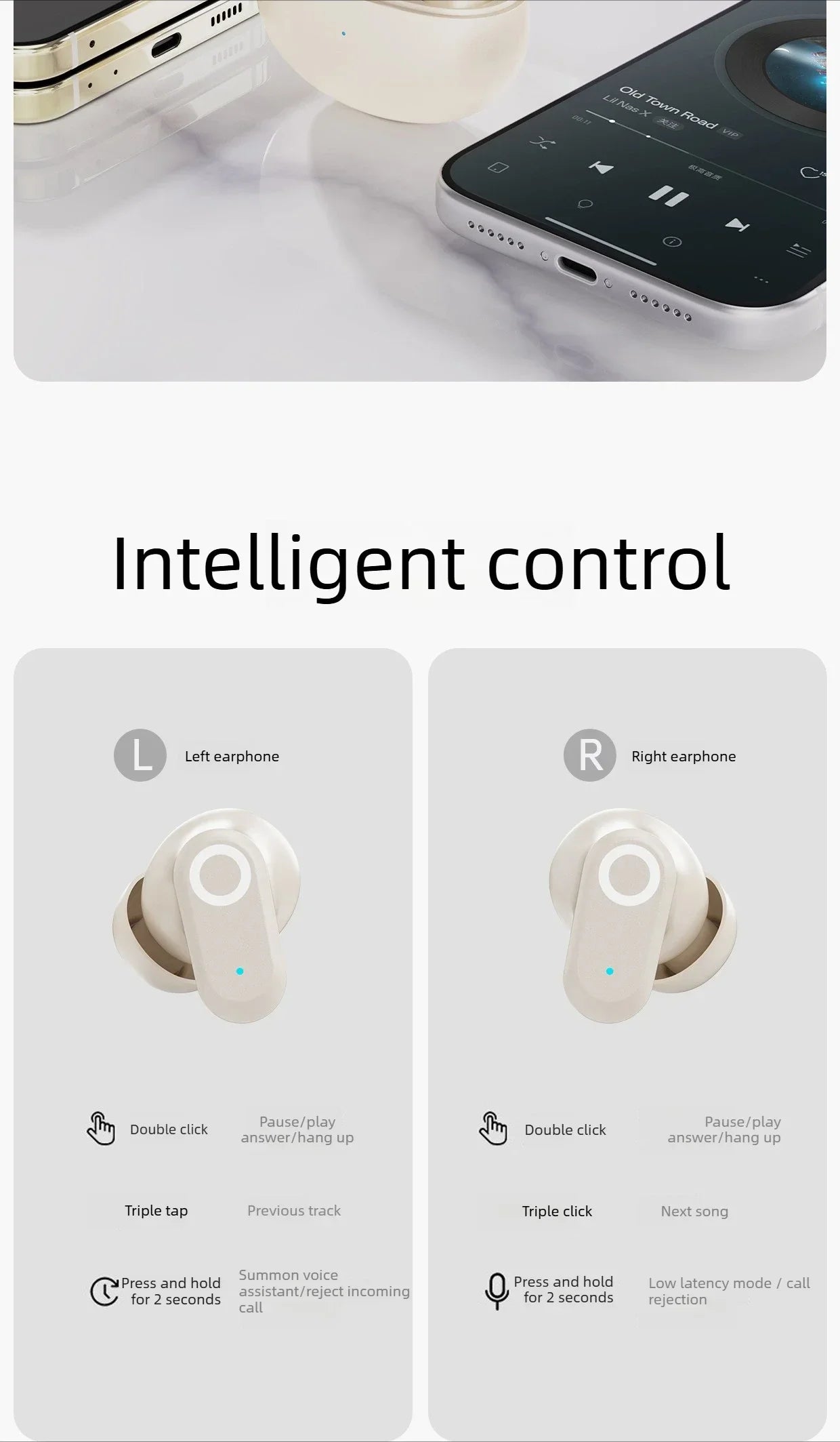 Auriculares Bluetooth TWS Gaming Baja Latencia