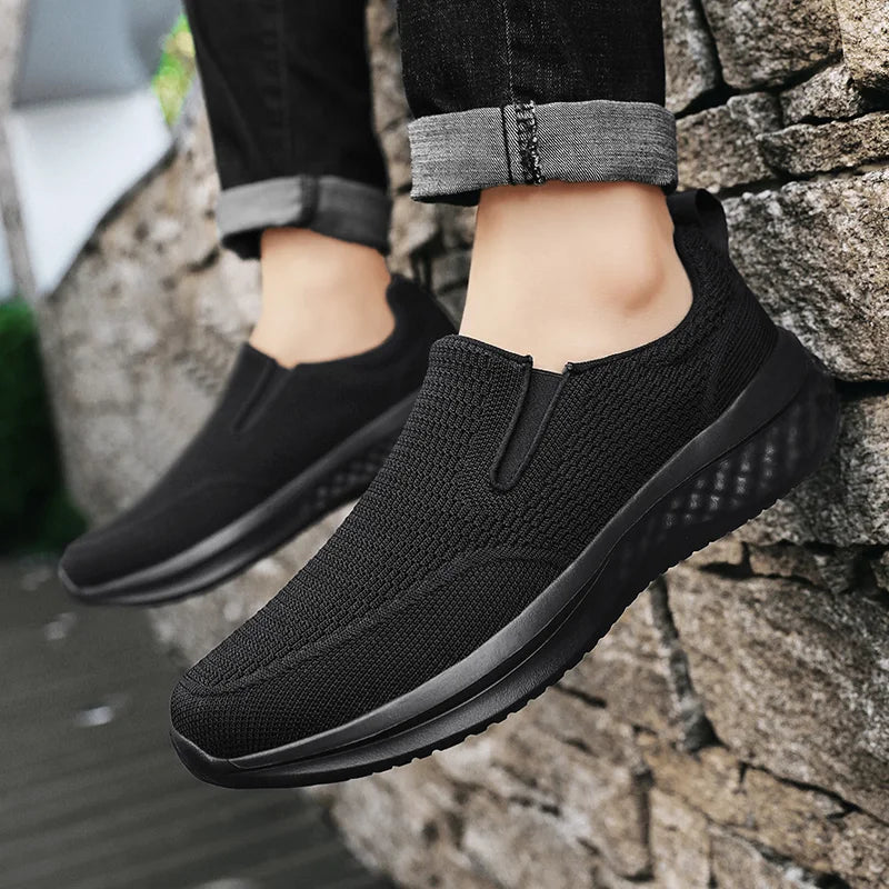 Zapatos informales de marca para hombre, zapatillas de deporte a la moda para hombre, zapatos planos transpirables para caminar para hombre, zapatos ligeros de talla grande para exteriores, mocasines
