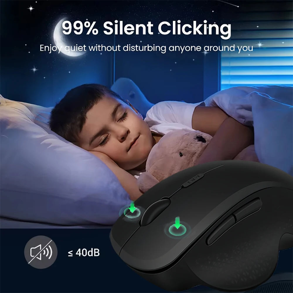 Ratón inalámbrico de modo Dual 2,4G, Bluetooth 5,2, ratón recargable, ratón de juego de 1600DPI para ordenador portátil, tableta, Windows, MacOS