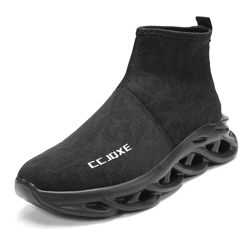 Zapatos informales transpirables para hombre, zapatos tobilleros antideslizantes a la moda para caminar al aire libre, zapatillas de deporte para hombre, zapatillas sin cordones con aumento de altura