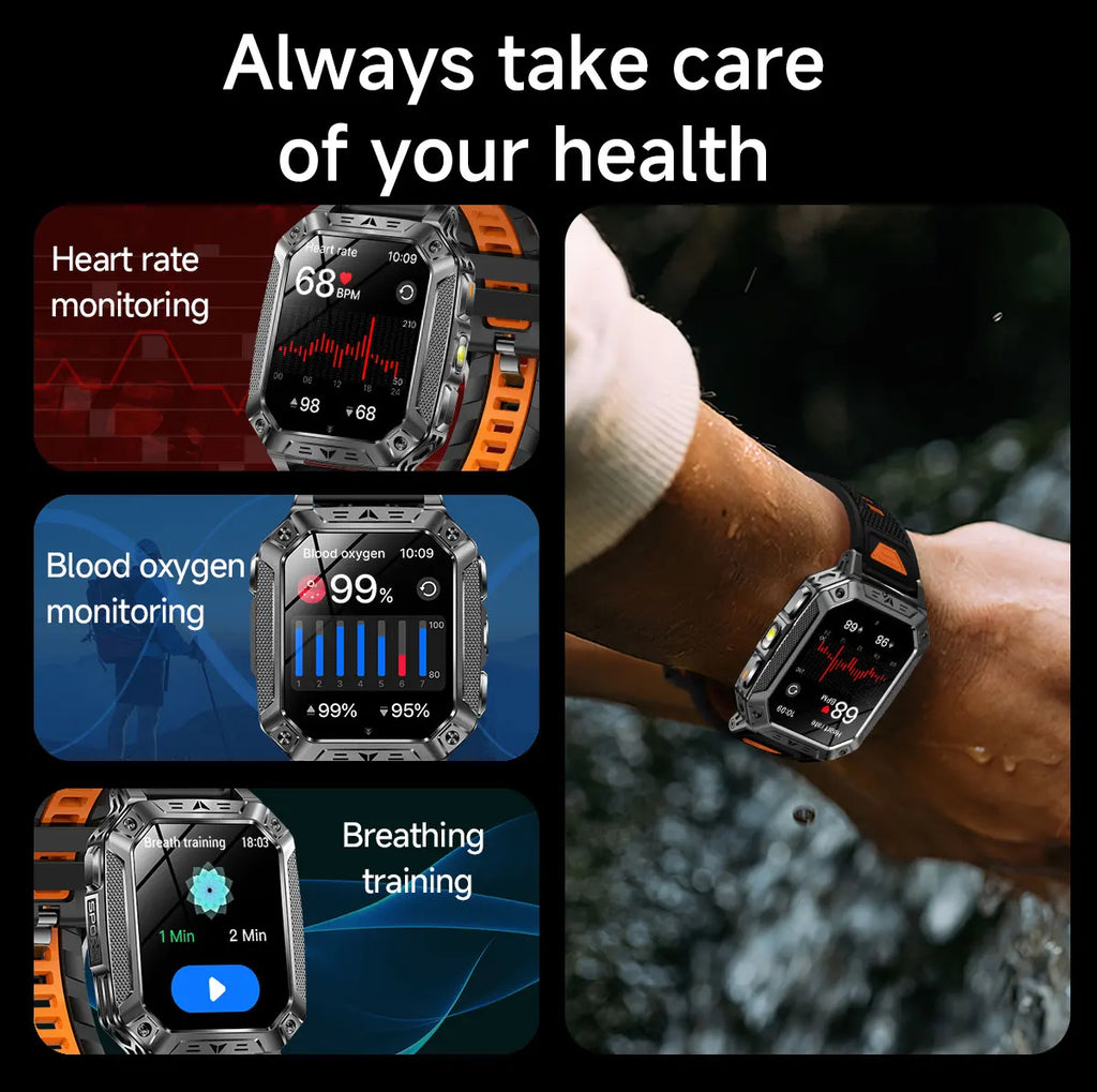 Nuevo Reloj Inteligente Militar TANK Ultra PRO 2026 para Hombre, Batería Grande de 1400mAh, Linterna, GPS, Resistente al Agua 10ATM, Llamadas Bluetooth, Reloj Deportivo Inteligente