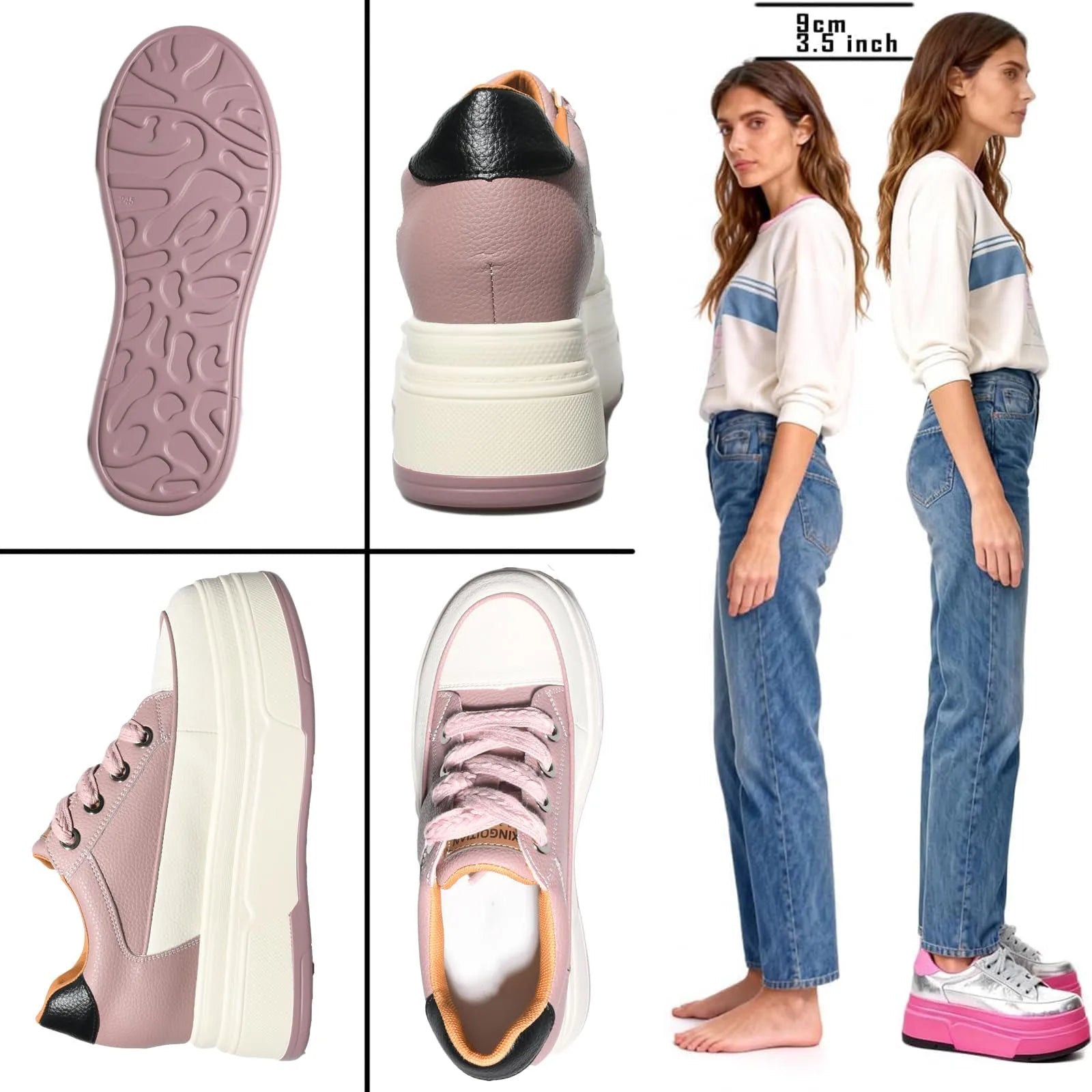 Zapatillas con Cuña Oculta para Mujer - Plataforma 9cm