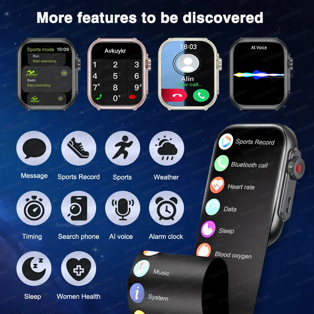 Para reloj IOS Ultra 2 SE hombres mujeres pulsera inteligente 1000mAh batería GPS AMOLED pantalla Bluetooth llamada deporte reloj inteligente impermeable