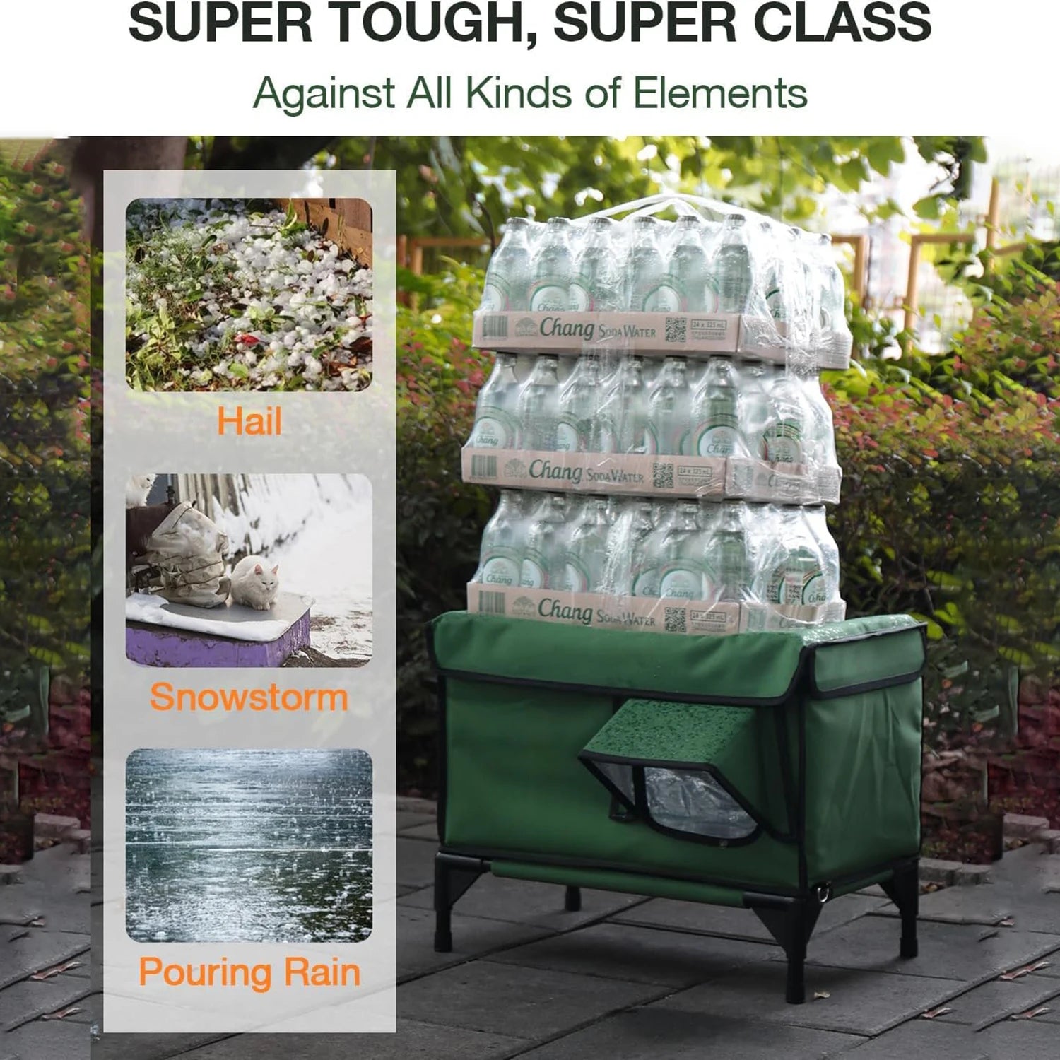 Casa para Gatos de Exterior Impermeable, Plegable y Cálida