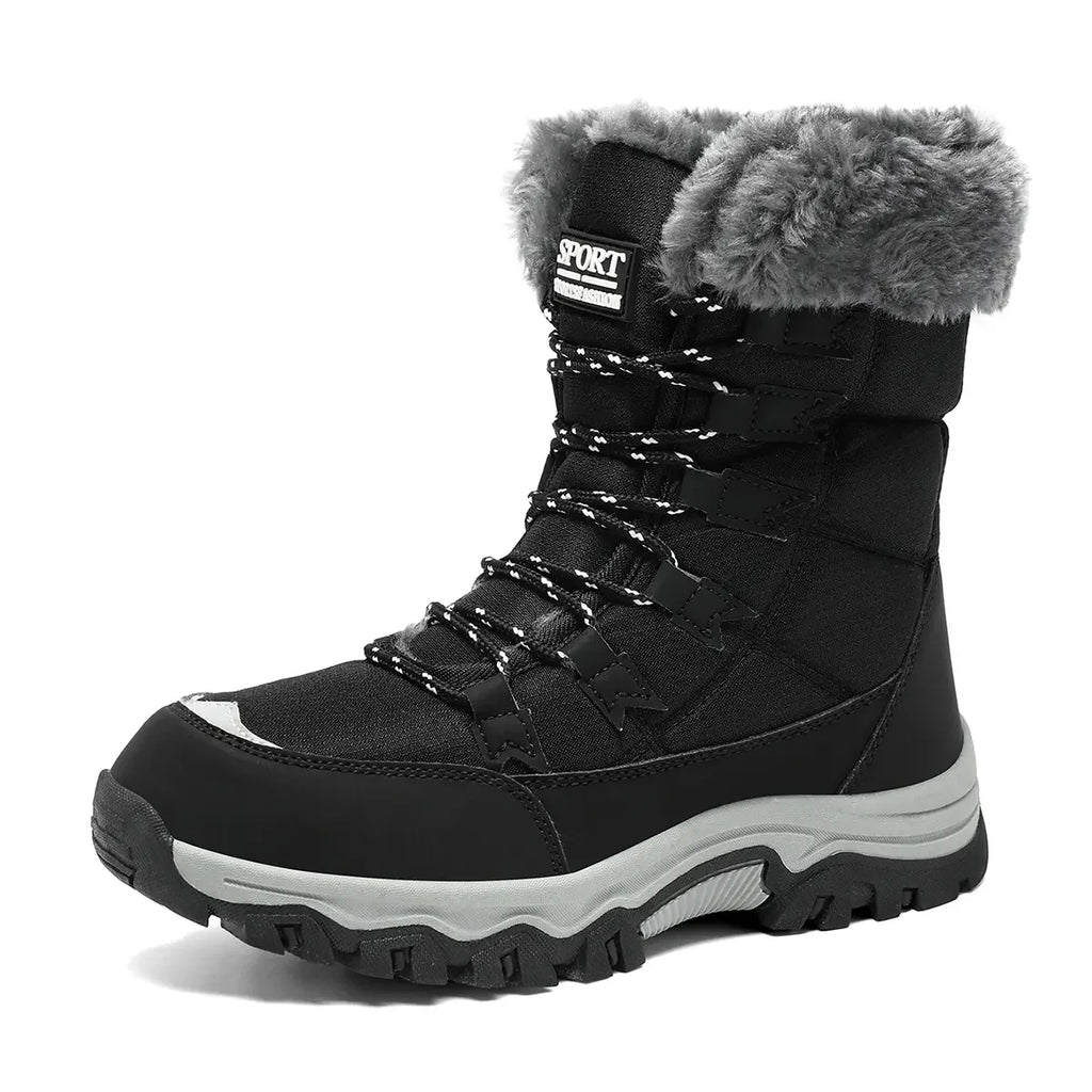 Botas de nieve para mujer forradas de felpa antideslizantes y cálidas