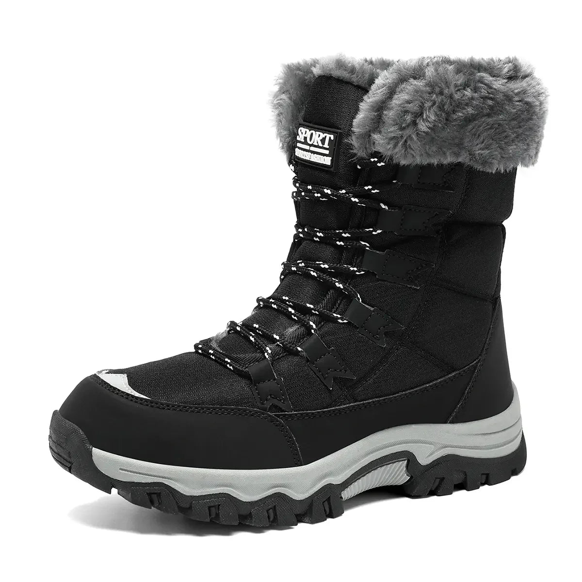 Botas de nieve para mujer forradas de felpa antideslizantes y cálidas