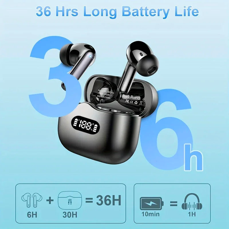 Auriculares Inalámbricos Bluetooth 5.3 ANC con Pantalla LED