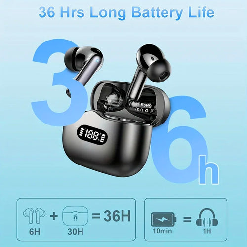 Auriculares Inalámbricos Bluetooth 5.3 ANC con Pantalla LED