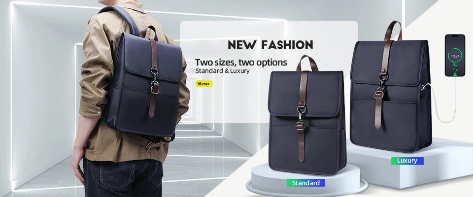 Mochila para Laptop Impermeable con Puerto de Carga USB para Hombre