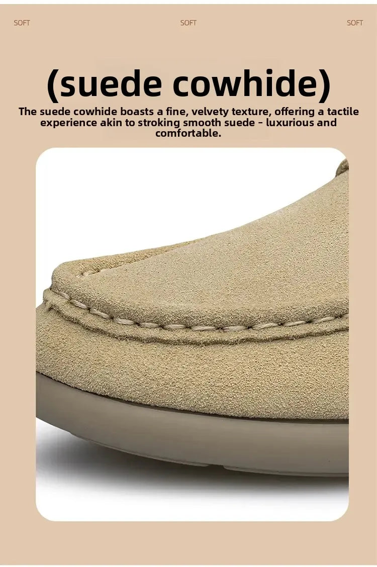 Mocasines de gamuza para hombre sin cordones, cómodos para uso diario
