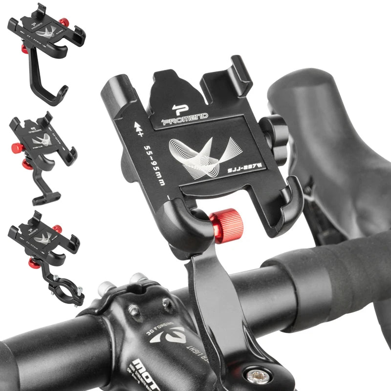 Soporte de Teléfono para Bicicleta y Moto, Aluminio, Ajustable