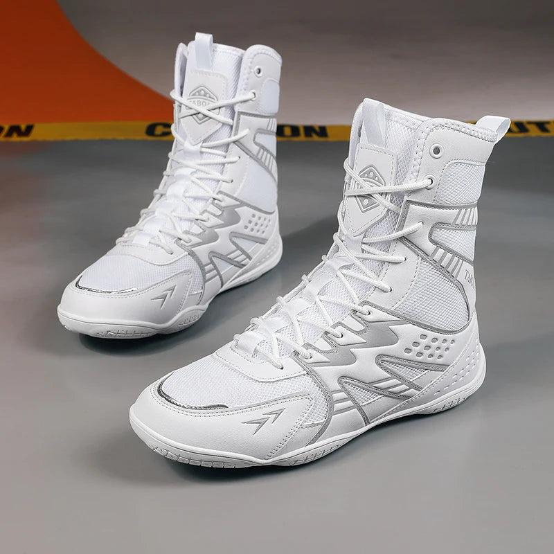 Zapatillas de boxeo y lucha unisex con suela antideslizante y protección del tobillo