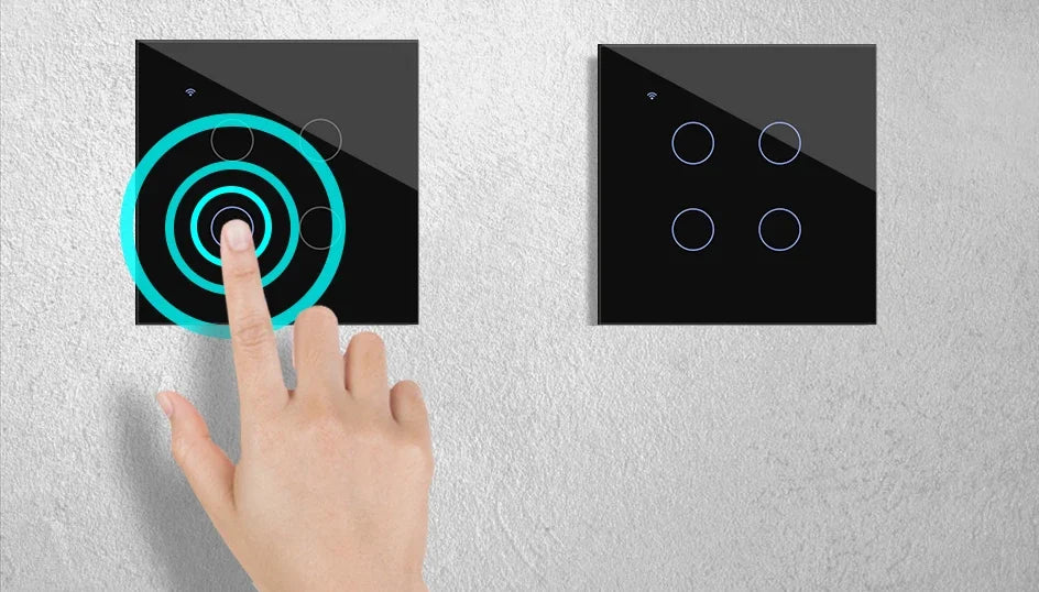 Interruptor inteligente de encendido y apagado con WiFi, dispositivo con botón de encendido de 220V, para pared, Alexa, Google Home, sin cable neutro, UE, dos vías