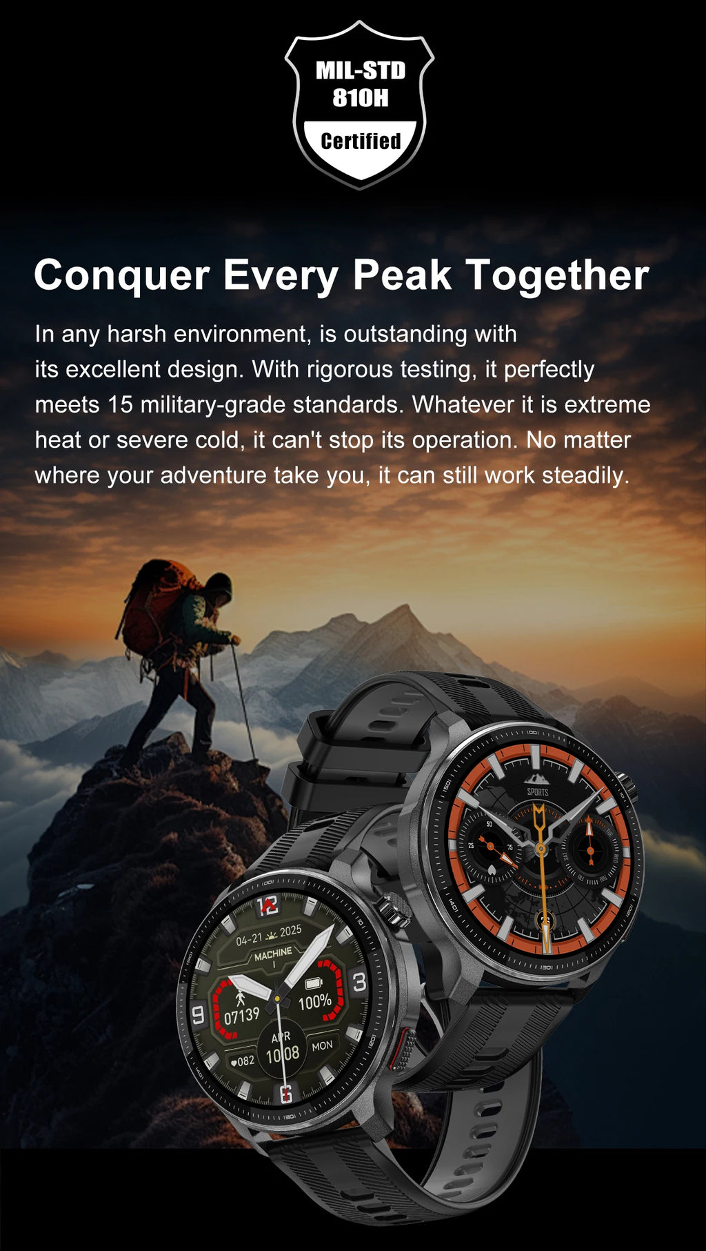 Reloj Inteligente 2026 con Mapa Sin Conexión, GPS Integrado, Posicionamiento Preciso, 4GB de Memoria, Brújula, Natación, Llamadas Bluetooth, Deportivo Militar para Hombre