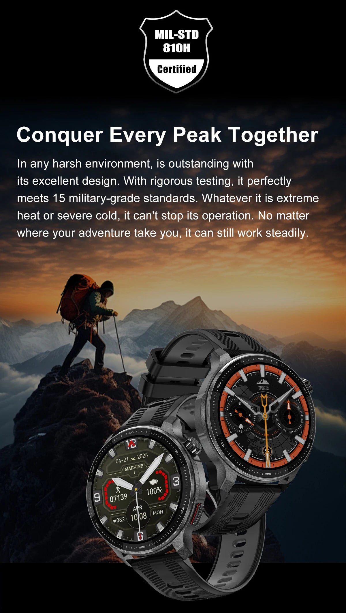 Reloj Inteligente 2026 con Mapa Sin Conexión, GPS Integrado, Posicionamiento Preciso, 4GB de Memoria, Brújula, Natación, Llamadas Bluetooth, Deportivo Militar para Hombre
