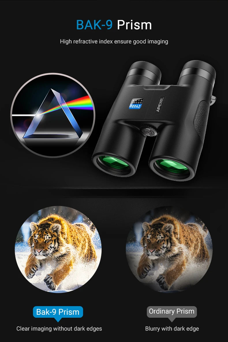 Binoculares HD 10x42 APEXEL con Autoenfoque para Exteriores