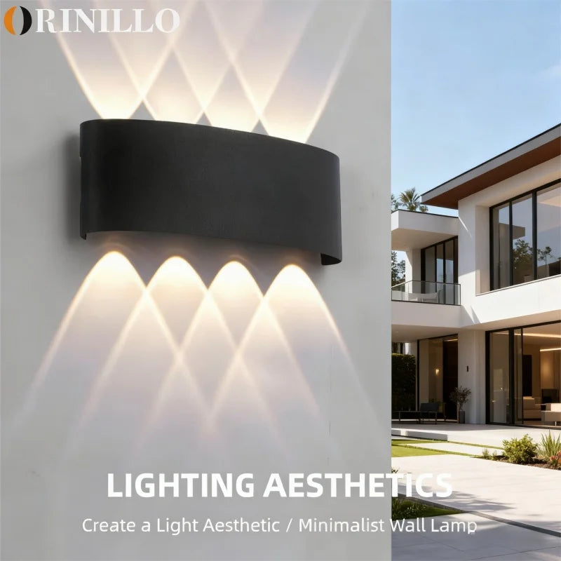Lámpara de Pared LED Exterior IP65 Impermeable Moderna para Hogar