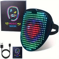 Máscara LED con detección de gestos, efectos de sonido musicales, máscara de Halloween iluminada para Dj, disfraz de mascarada de cumpleaños, fiesta de disfraces