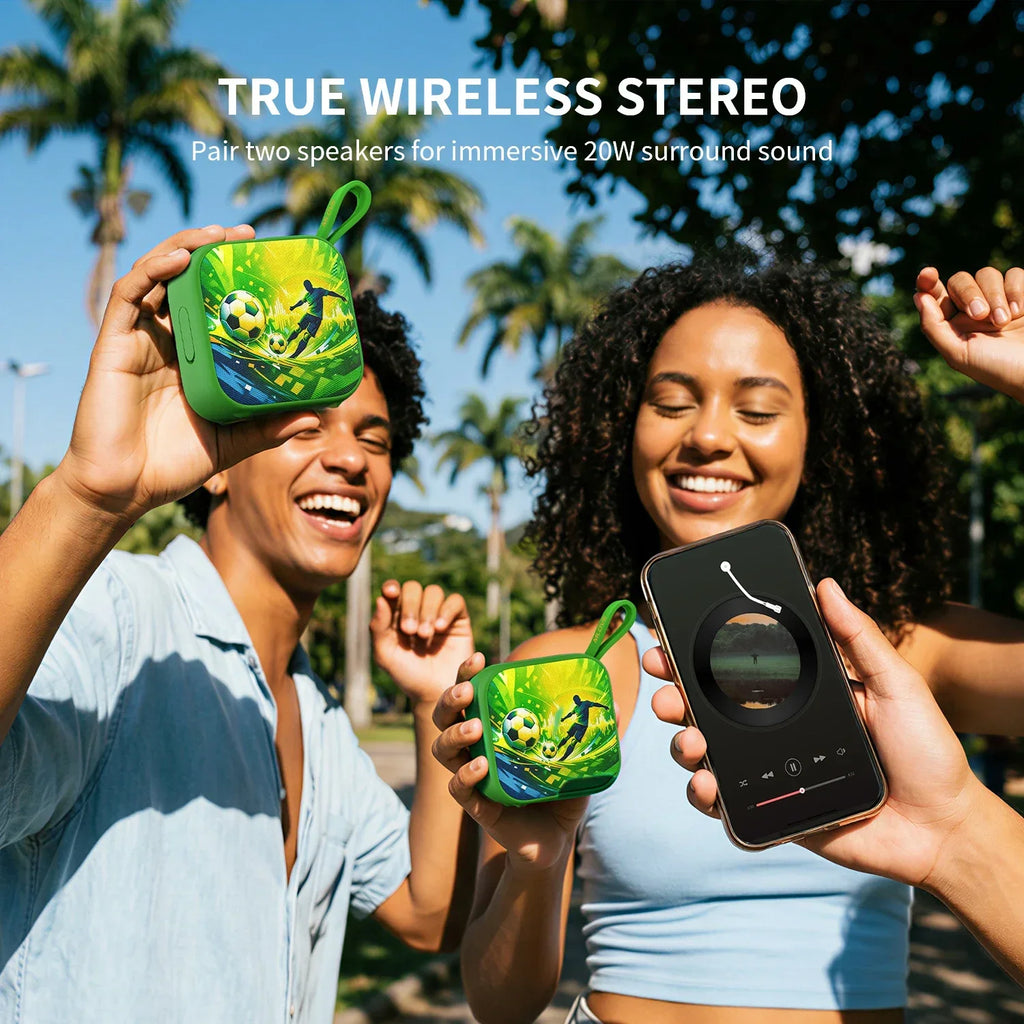 Altavoz portátil Bluetooth 6,0 Mlove R10 con diseño de fútbol para la Copa Mundial FIFA, IP67, resistente al agua y al polvo, altavoz inalámbrico para exteriores