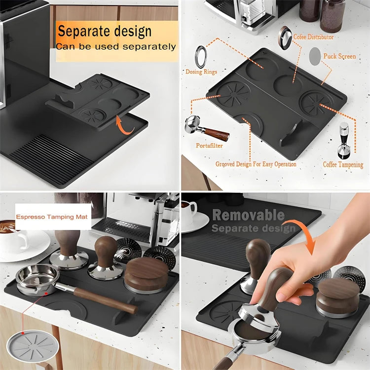 LMETJMA-alfombrilla de silicona para café con alfombrilla desmontable, antideslizante, resistente al calor, para máquina de café expreso Ninja Luxe