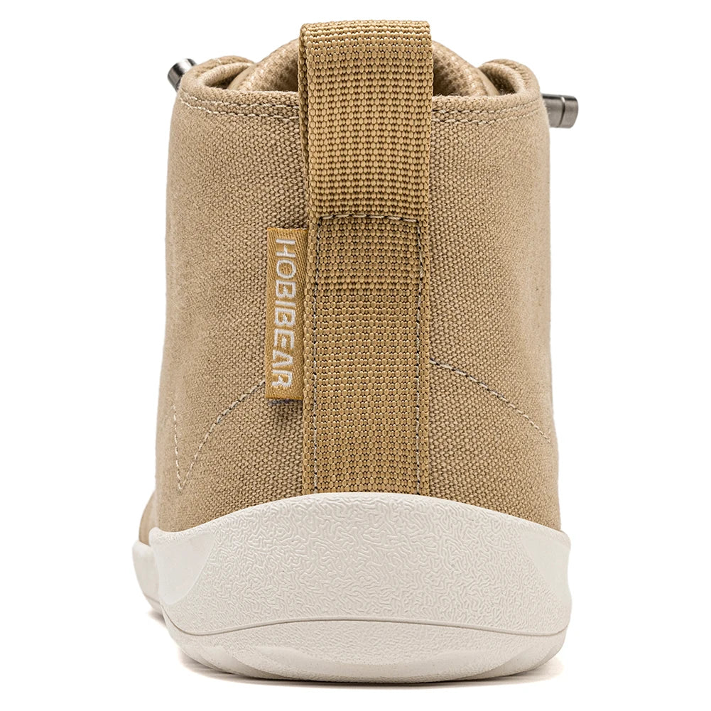Zapatillas de Lona de Media Caña para Mujer HOBIBEAR, Botas Unisex de Punta Ancha Minimalistas, Zapatillas de Running Zero-Drop para Senderismo
