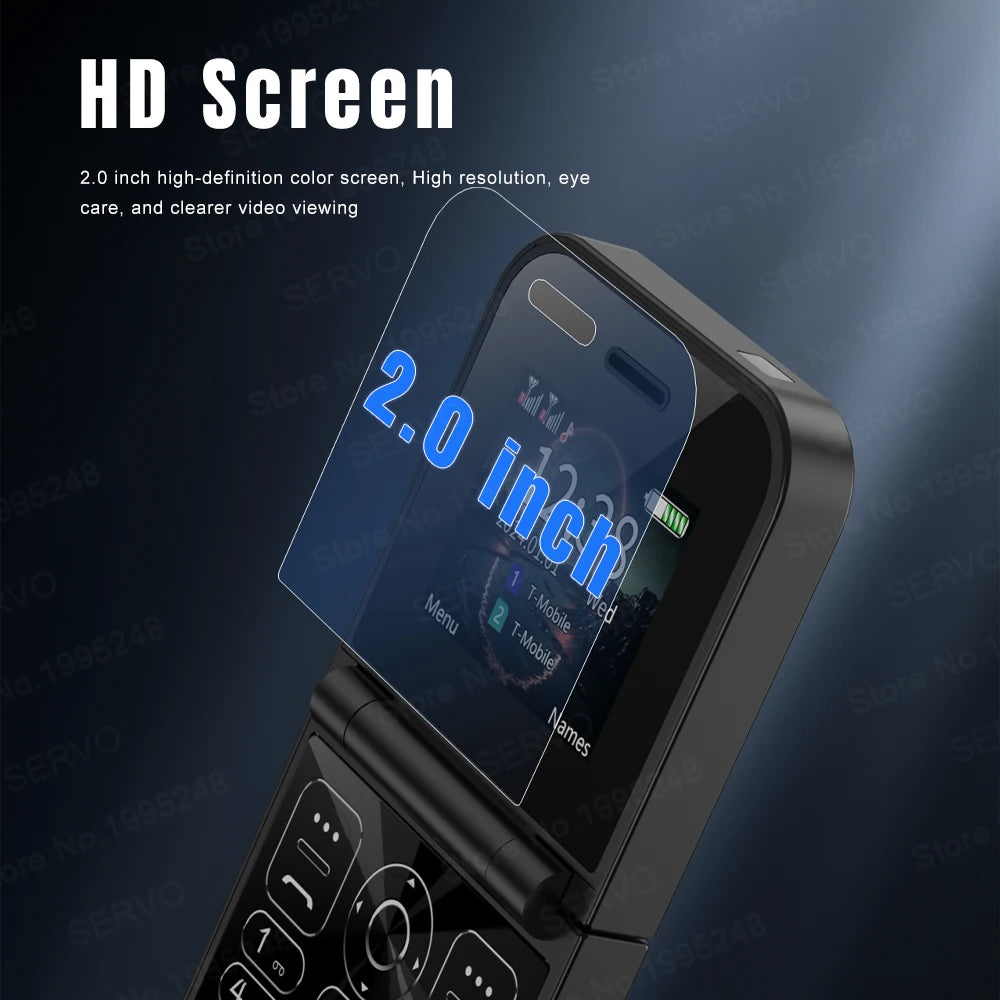 SERVO F15 Mini teléfono móvil pequeño con tapa 2 SIM en espera velocidad Dial linterna de voz mágica grabación de llamadas 2G GSM lindo teléfono móvil plegable