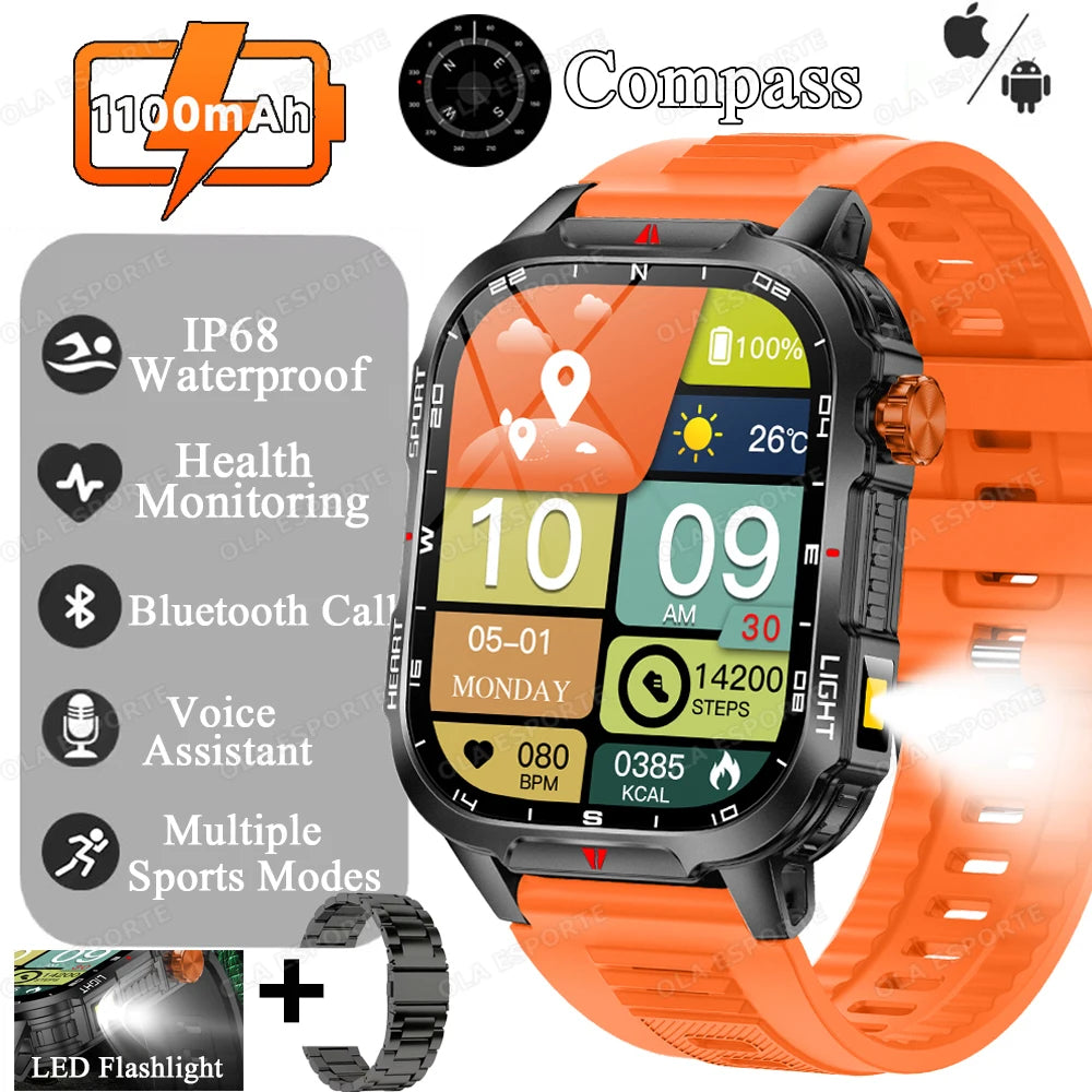 Reloj Inteligente Militar para Hombre - GPS, 1100mAh y 10ATM