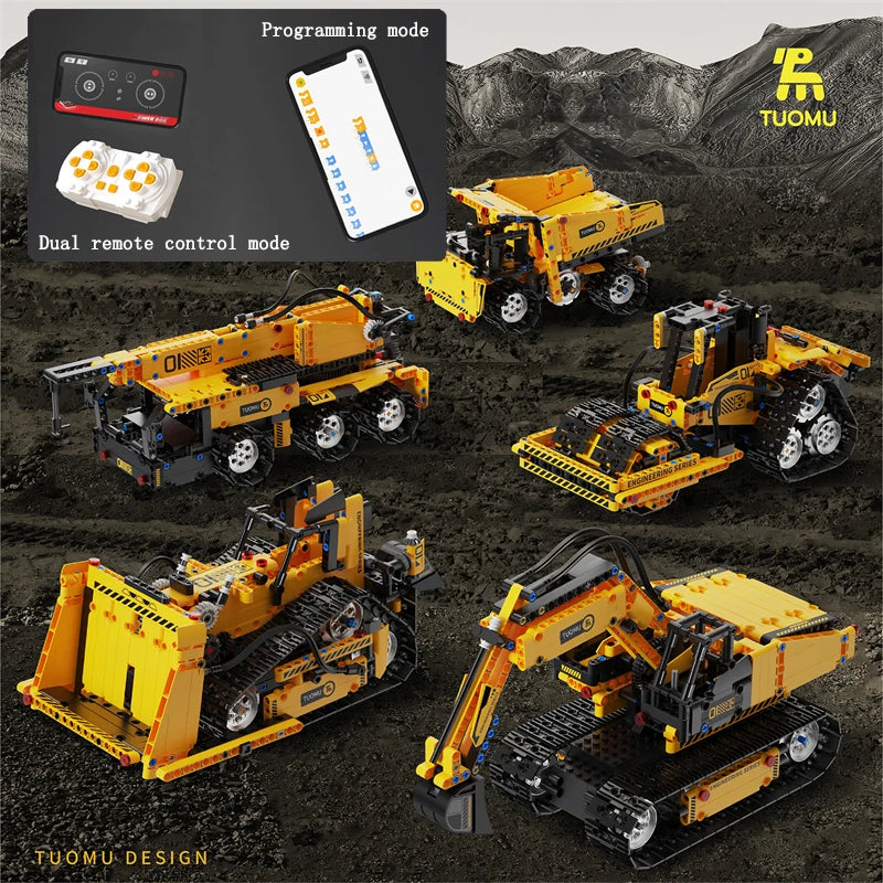 Bloques de construcción programables con brazo mecánico multieje, robot 5 en 1, juguetes de Control remoto, vástago interactivo, regalo de aprendizaje para niños