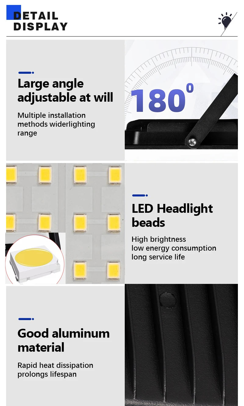 Reflector LED Exterior IP66 Impermeable para Jardín AC220V