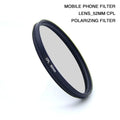 Filtro Polarizador CPL 52MM con Clip para Teléfono Móvil