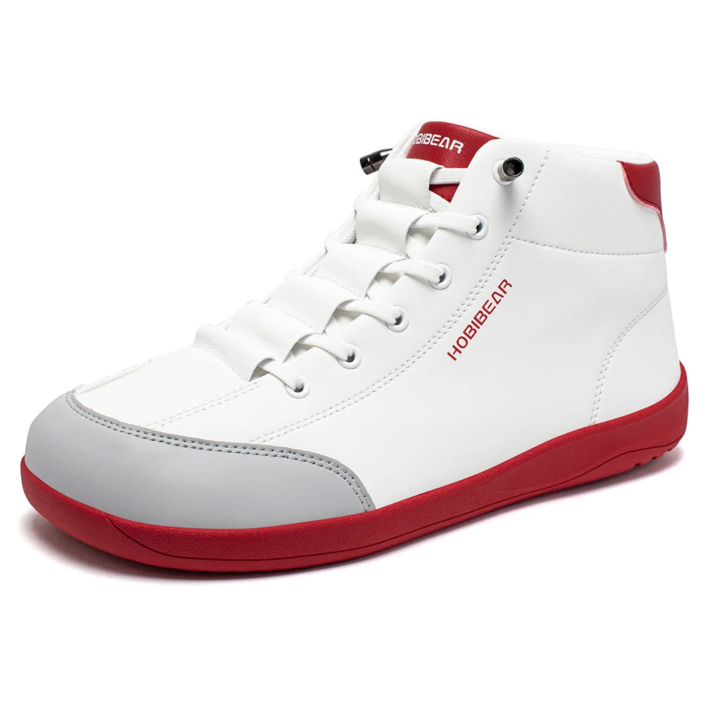 HOBIBEAR Zapatos descalzos de caña media, botines minimalistas con punta ancha Unisex, zapatillas antideslizantes de cuero Artificial para exteriores