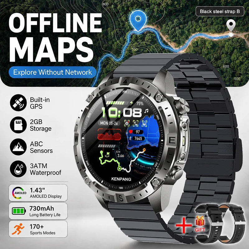 Reloj Inteligente Deportivo con GPS, Mapa Offline y Pantalla AMOLED
