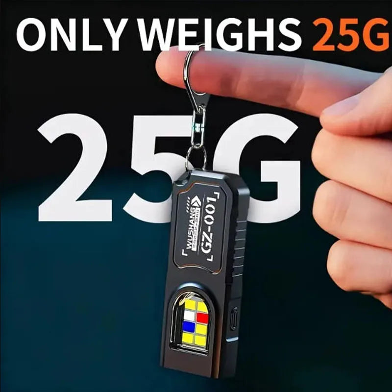 Llavero Linterna LED Mini Recargable Tipo C 550LM Portátil de Bolsillo