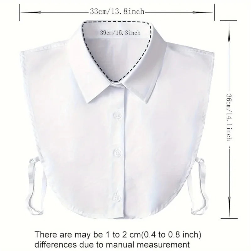 Cuello de Camisa Falso de Talla Única, Elegante y Desmontable con Botones para Estilo de Atuendo en Capas, Accesorio de Moda, Diseño sin Mangas