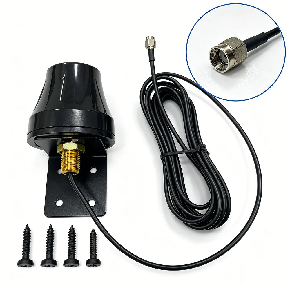 Antena WiFi omnidireccional exterior 5dBi doble banda 2,4/5,8 GHz, cable 3 m