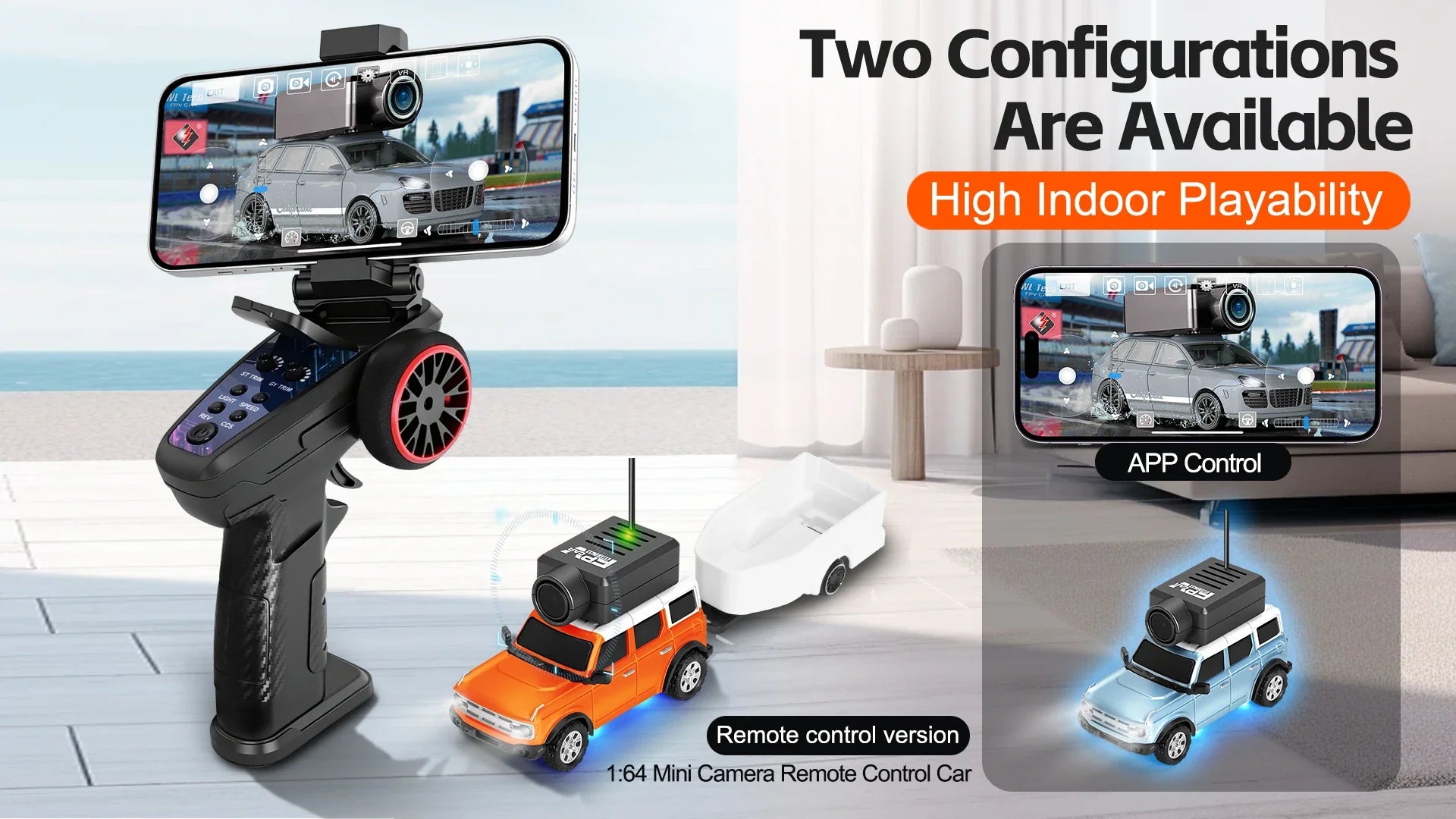 Auto RC WLtoys 1/64 Mini SUV con Cámara FPV 720P y Control por App