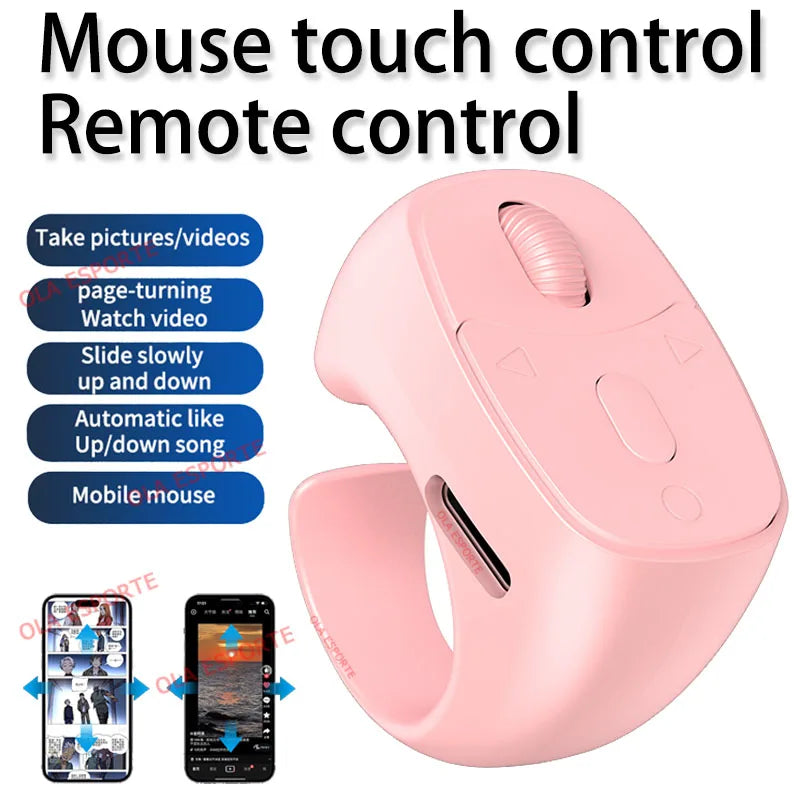 Rodillo anillo para la yema del dedo Control remoto inalámbrico Bluetooth móvil Selfie ratones vídeo giratorio de página automático navegación para Android IOS