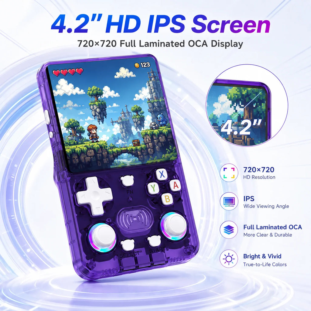Consola de Juegos Retro X36 Ultra, Pantalla IPS HD de 4.2 Pulgadas, Sistema Dual Android 10, WiFi, Multijugador, Más de 20000 Juegos, Regalos